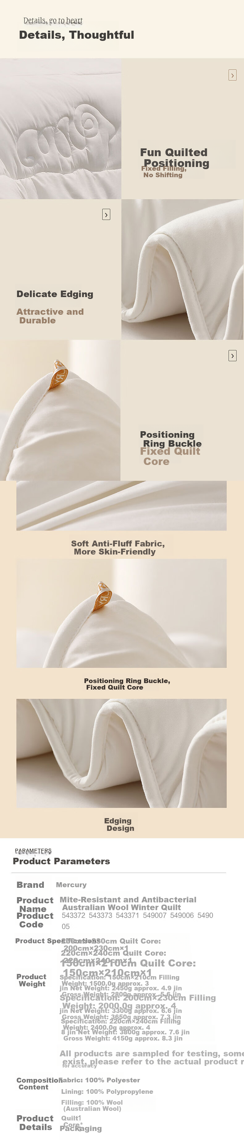 Shuixingjiafang Comforter, 100% Australian Wool Duvet Insert, All-Season Use, Spring And Autumn Quilt, Double Size for Four Seasons, 200x230cm, Approximately 5.3 Ji 6