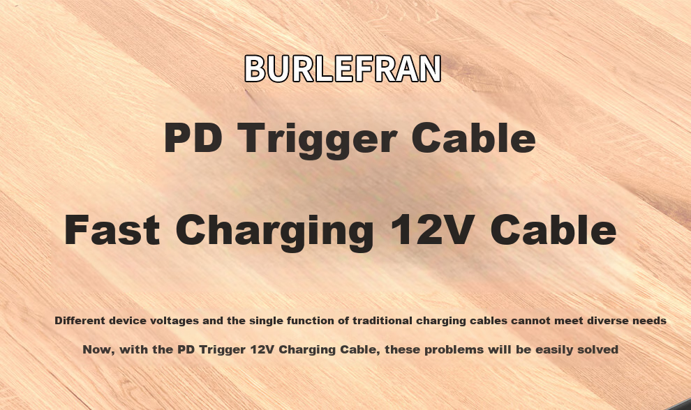 BURLEFRAN PD Activator Cable 12V3A for Optical Modem Router LED Smart Speaker Type-C to DC Adjustable Voltage 5.5*2.5 1