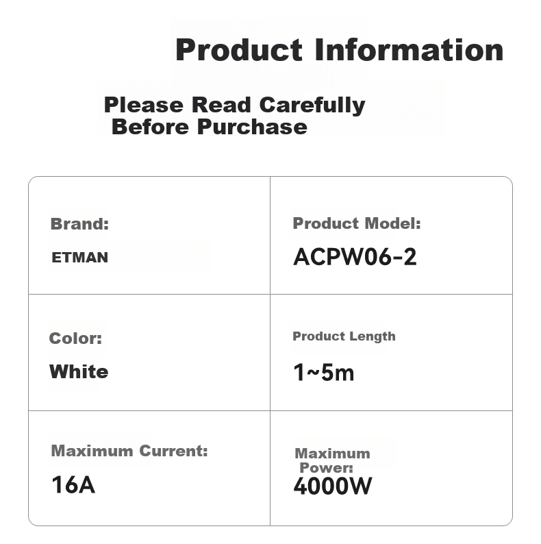 Etman 16A 10-Meter Power Extension Cord / New Energy Charging Cable / Electric Vehicle In-Car Charger Extension Cord / Power Strip with Cord / High-Power Air Conditioner Socket Extension Board 2.5 Square Meters 22