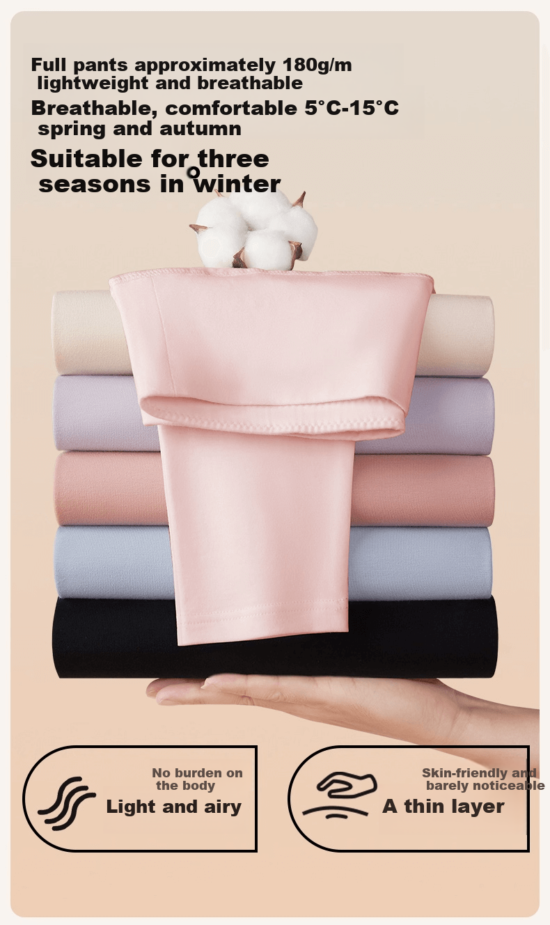 Urban Beauty 95% Cotton Women's High-Waist Thermal Leggings Thin Cotton-Lined Pants Antibacterial Warm Autumn Winter 10A 3