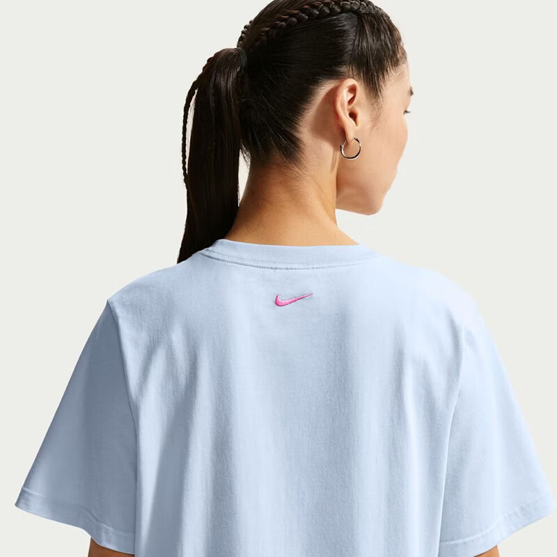 Nike Women's Sports T-Shirt New Breathable Comfortable Casual Knit Short Sleeve IR7559-411 Blue S