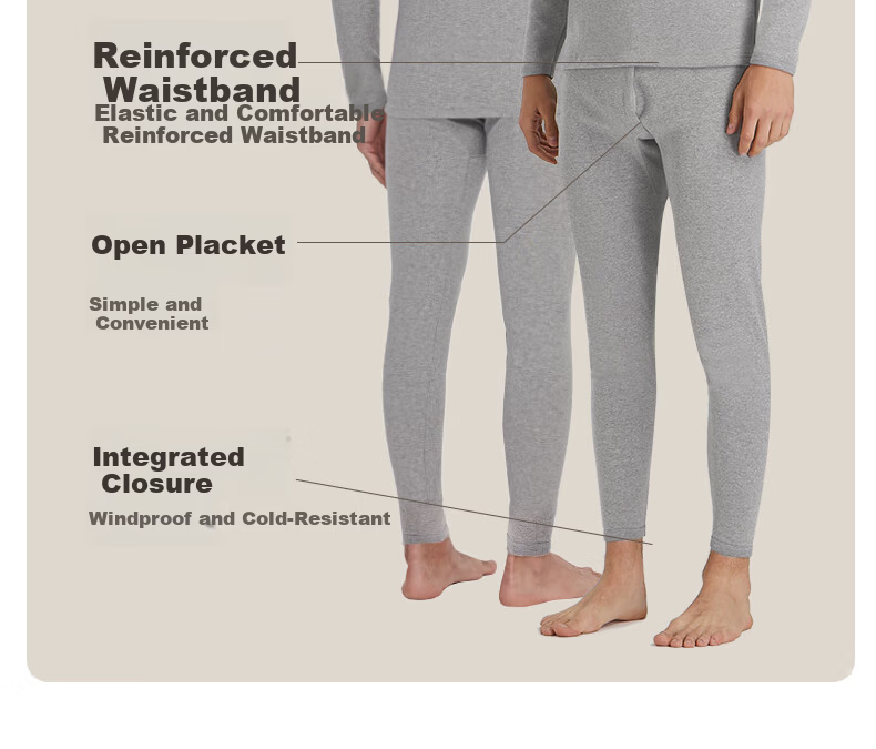 SEPTWOLVES [Wool + Mulberry Silk] Thermal Underwear for Men, Fleece-Lined Thick Round Neck Autumn And Winter Cold-Proof Warm Set 20