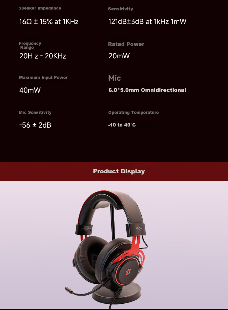 Aigo Wired Gaming Headset Over-Ear Lightweight Suspension Headband Tri-Color RGB PUBG Delta FPS AL600 15