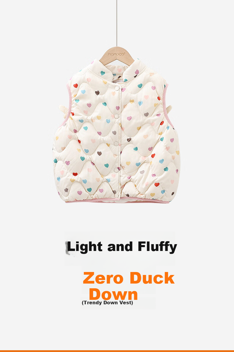 MOMOCO Kids Girls Winter 2025 Stylish Down Vest Printed Size 105 3