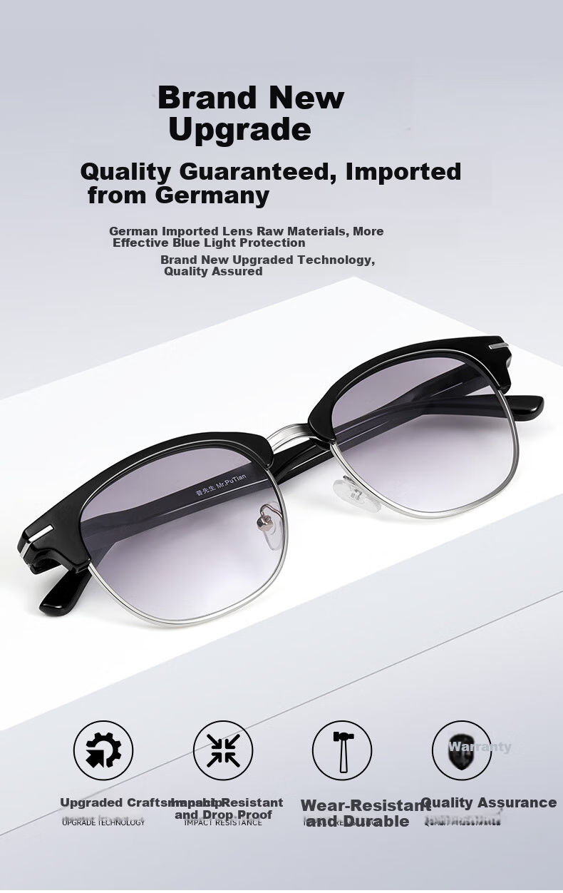Mr.PuTian Progressive Gray Reading Sunglasses for Men, Multifocal Presbyopic Glasses, 350 Degree (Ages 70+) 2