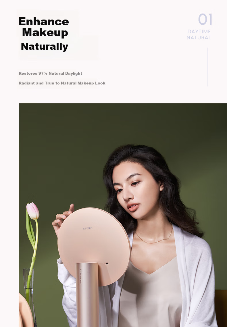 AMIRO O Series Makeup Mirror Portable Desktop Storage Multifunctional Base 4