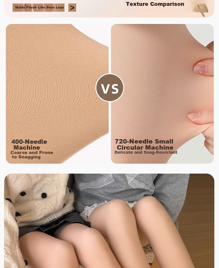 Youkeshu Women's Autumn Winter Fleece-Lined Thickened Tummy Control Hip-Lifting Natural Skin Tone Bare-Leg Effect Footed Leggings Tights 11