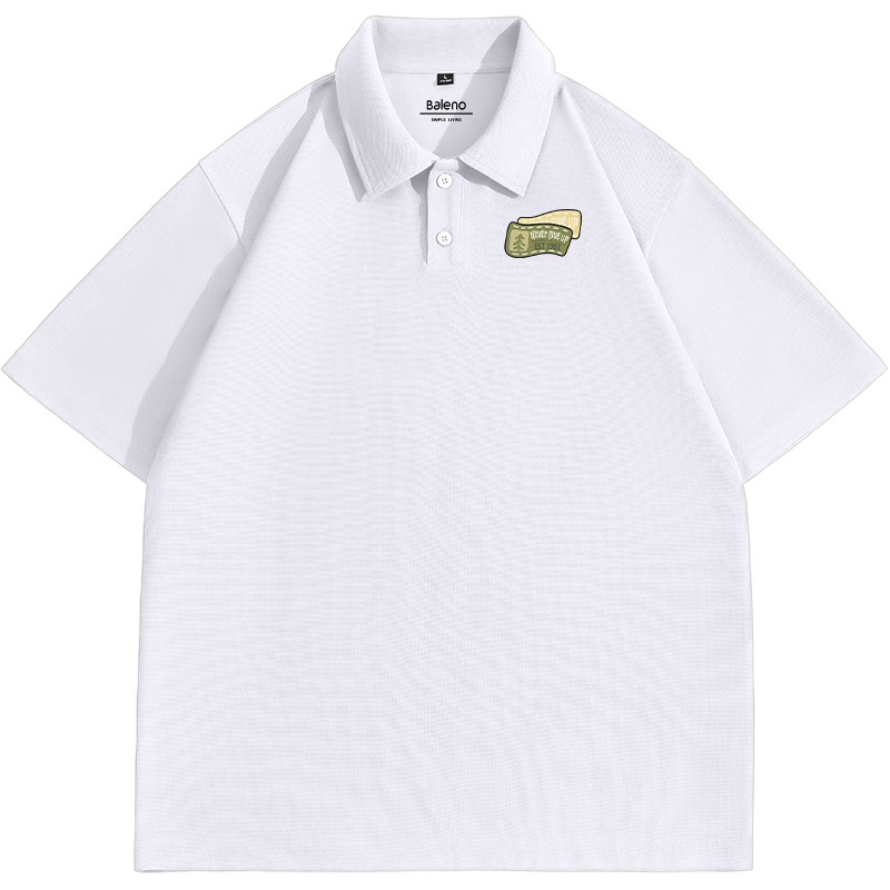 Baleno Summer Knitted Polo Shirt Men Heavyweight Waffle Texture Stiff Structured Loose Premium Collar Short Sleeve