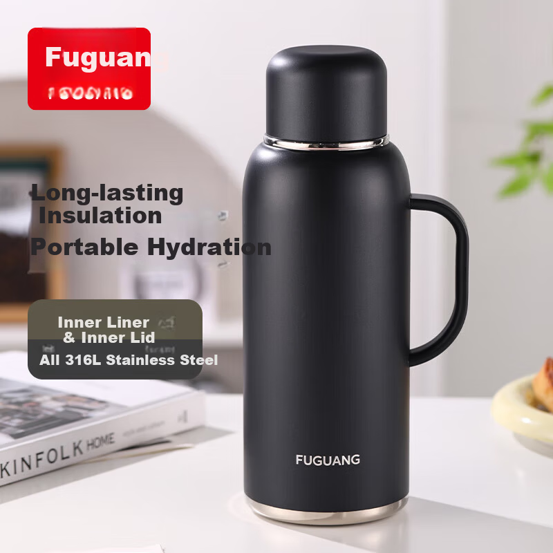 Fuguang Large Capacity Insulated Thermos Flask Stainless Steel Vacuum Water Bottle Portable Outdoor Hot Water Bottle 1200ML 20