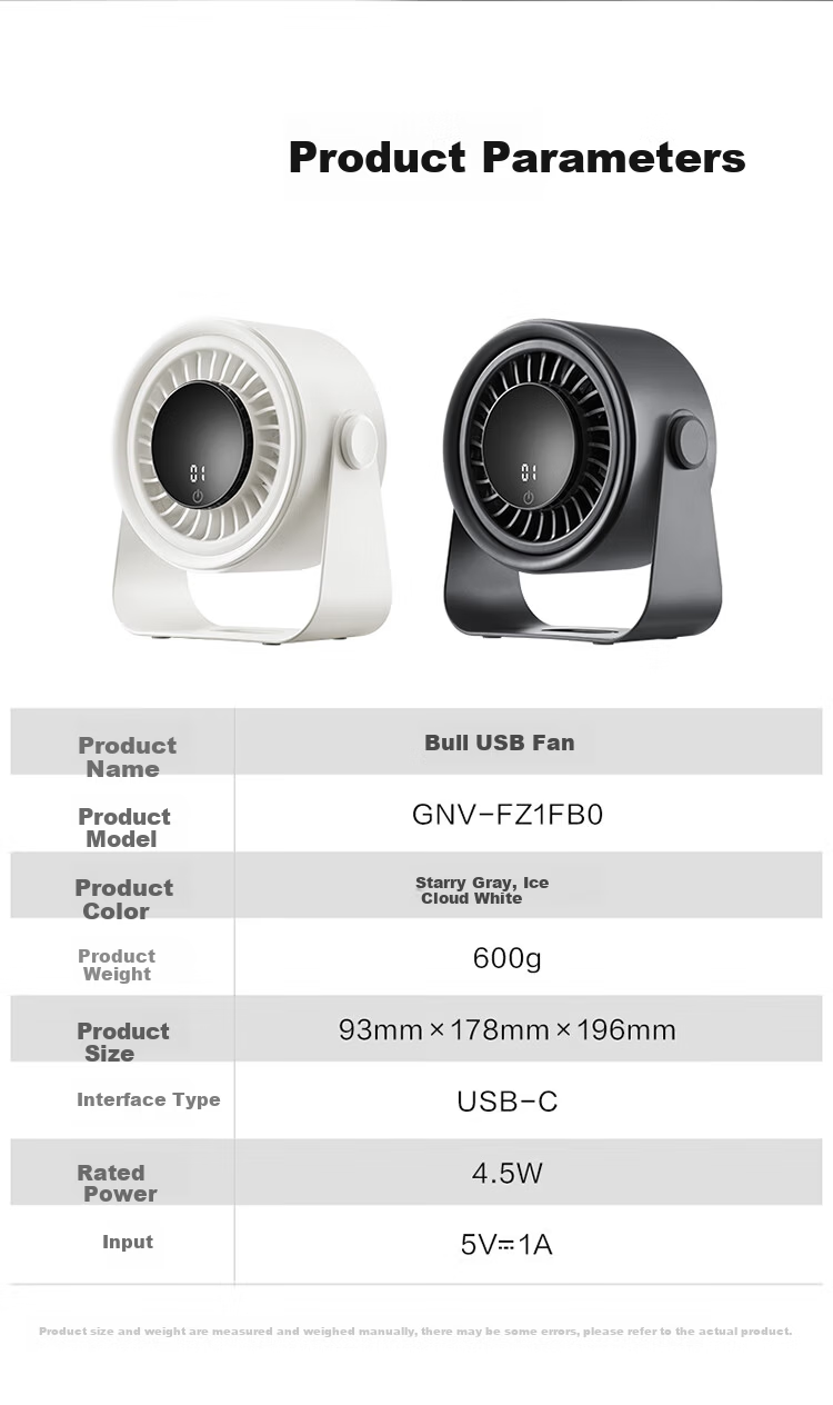 BULL Desktop Fan, Ultra-Quiet Air Circulator Fan, Small Fan for Office Desk, Cooling Device for College Dormitory, Wall-Mounted Electric Fan with 4000mAh Battery 19