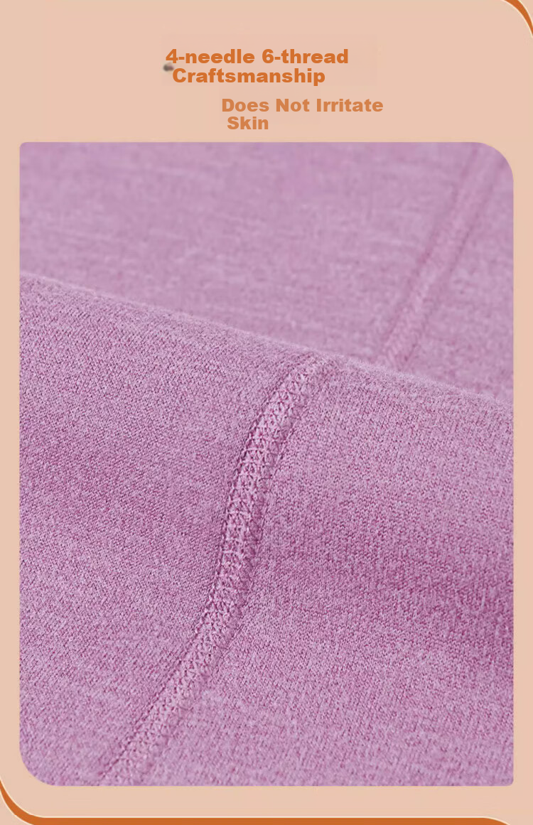 LangSha Women's Thermal Underwear 10A Antibacterial Mite-Resistant Double-Sided Fleece Autumn Top and Bottom Set with German Velvet Heating Fabric 15