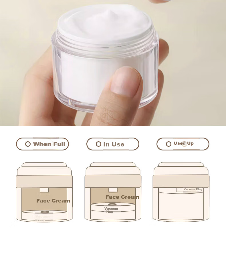 Chense Vacuum Pump Dispenser Bottle, 50ml, Travel-Sized, Skincare Sample Empty Bottle, Face Cream Dispenser, 1 Piece 7