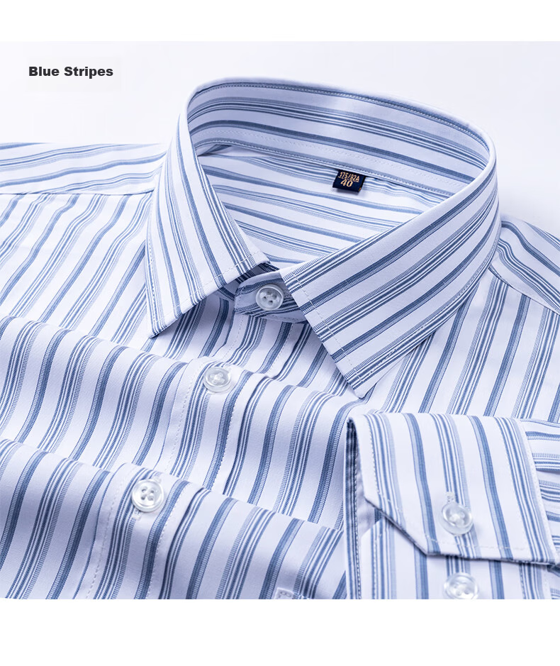 FIRS Men's Long Sleeve Business Casual Striped Shirt with Linen and Modal, Green Stripes, Size 42 10