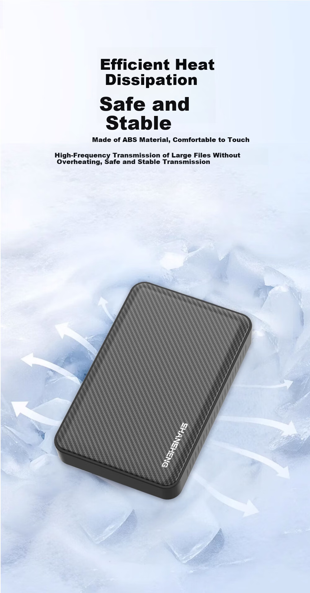 Shansheng 500GB Portable Hard Drive, USB3.0 Metal High-Speed Hard Drive, 2.5-Inch P7 Titanium Silver Color, Computer Hard Drive, Portable Storage for Data And Photos, Business Office Use, Dual-Use for Mobile Phones And Computers 2