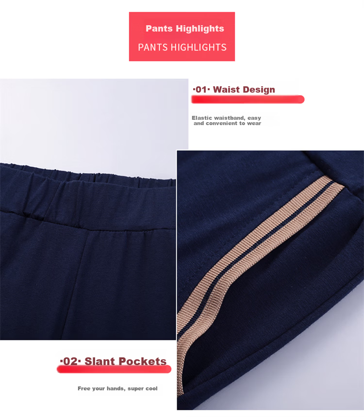 Woodpecker Pure Cotton Casual Sports Polo Set for Women Summer Fashion Youthful Middle-aged Mom Two-piece Set Royal Blue L 5