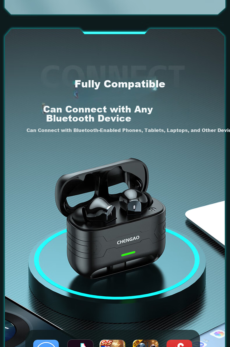 Chengao [ANC Noise Cancelling] Wireless Bluetooth Earbuds 2025 New In-Ear Dual Ear High-Definition Sound Quality Gaming Earphones for PUBG Positional Audio Long Battery Life Universal for Mobile T30 13