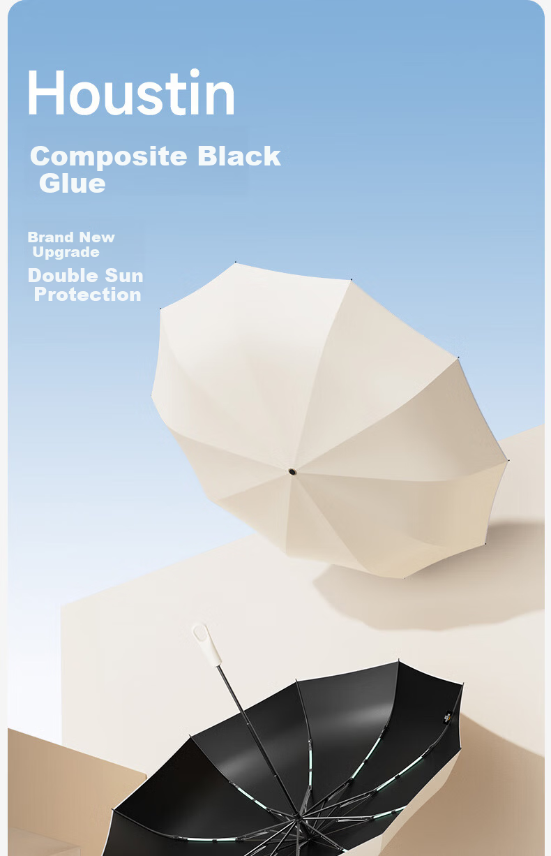 ZUODU Automatic Large Reinforced Thickened Men's and Women's Black Coating Reverse Umbrella with Ring Buckle for Students 4