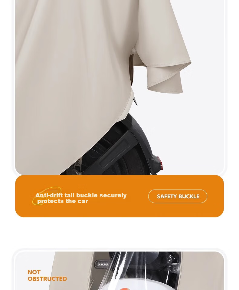 Beimei Women's Electric Scooter Raincoat Waterproof Full-Body Long Thickened Large Rain Poncho Cover 12