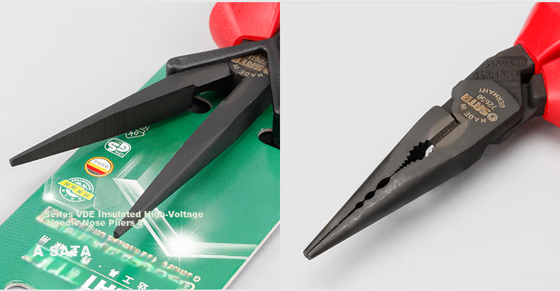 SATA 70131 VDE Insulated Needle-Nose Pliers, 6" 6