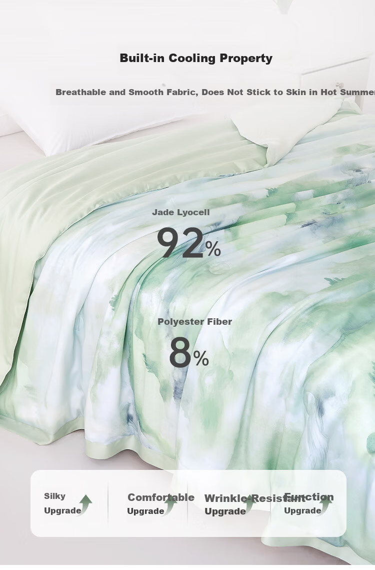 Ciyun Ice-Soft Cooling Silk Summer Quilt 100% Washable Silk Air-Conditioned Blanket 150*210cm Huaji 9