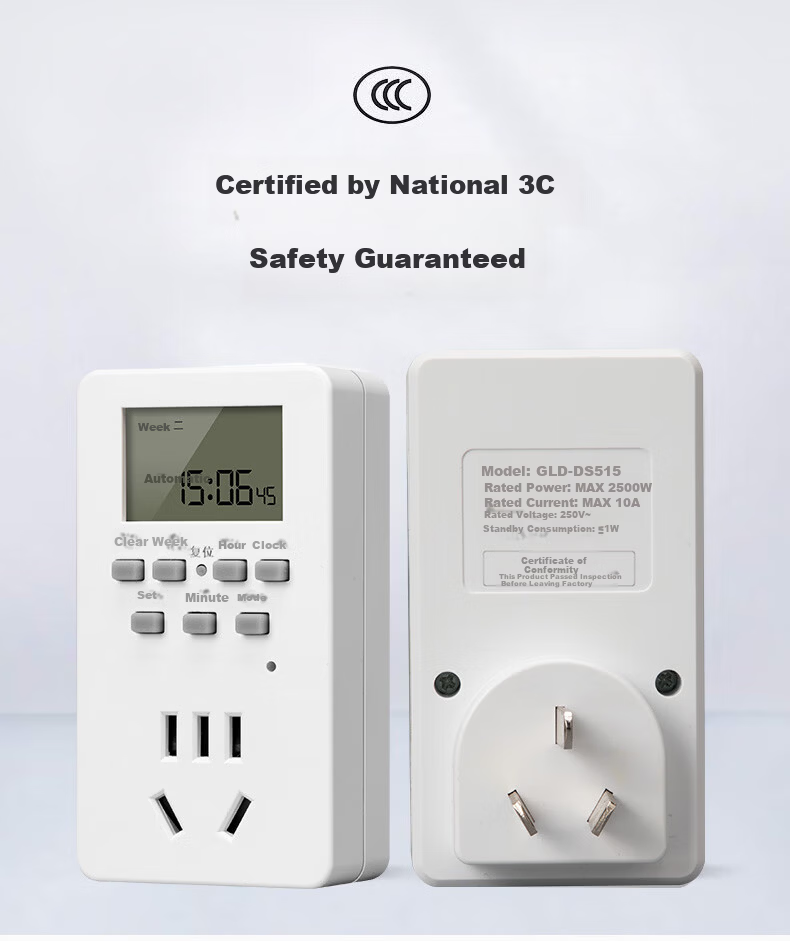 FDD Electronic Timer Socket 24-Hour Segment Timer Switch Automatic Power-Off Smart Socket 10A Standard Timer Socket 5