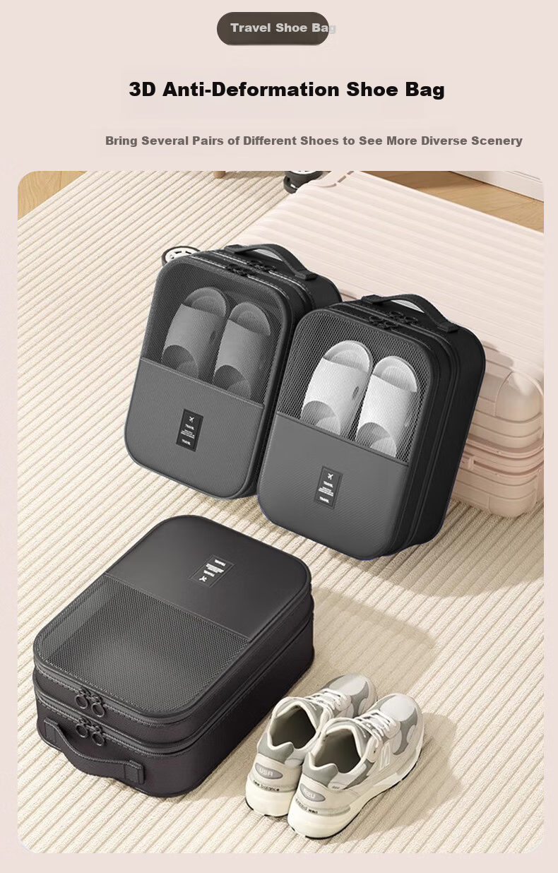 40,000 KM Shoe Storage Bag Portable Travel Luggage Shoe Pouch Dustproof Shoe Organizer 4