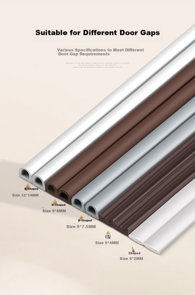Xuanjia Mital Door and Window Sealing Strip Soundproof Windproof Glass Door Anti-theft Door Windproof Door Stopper Rubber Strip 2