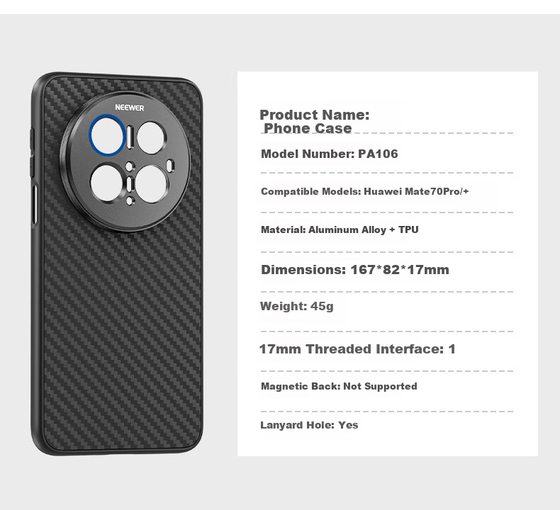 NEEWER Full Coverage Lens Protection Case for Xiaomi 15 Ultra, Shockproof Protective Cover, Simple Solid Black, Unisex 11