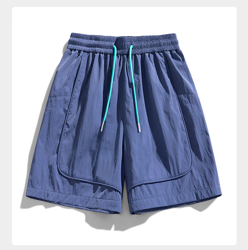 MiiOW Father's Day Gift Men's Summer Outdoor Sports Shorts Loose Breathable Lightweight Versatile Knee-Length Shorts 17