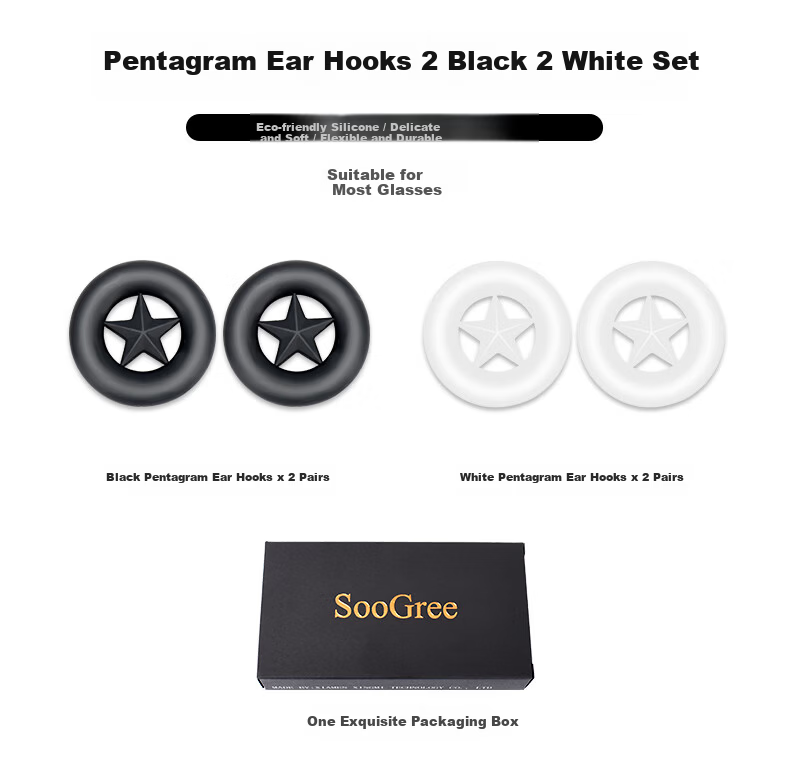 SooGree Anti-Slip Silicone Ear Hooks Replacement Eyeglass Temple Tips Accessories 18
