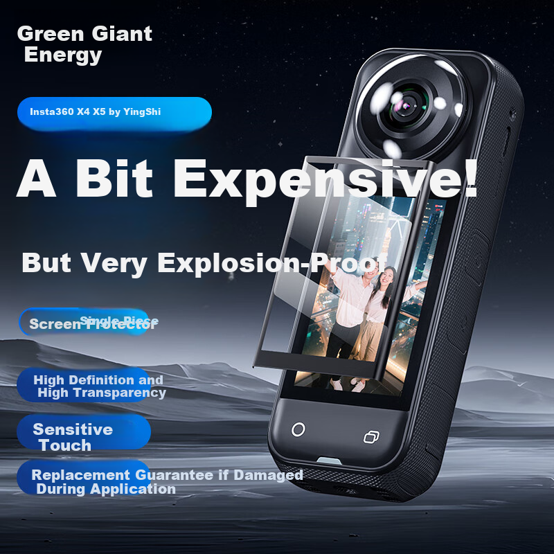Llano Tempered Glass Screen Protector for Insta360 X4 X5 Camera Accessories