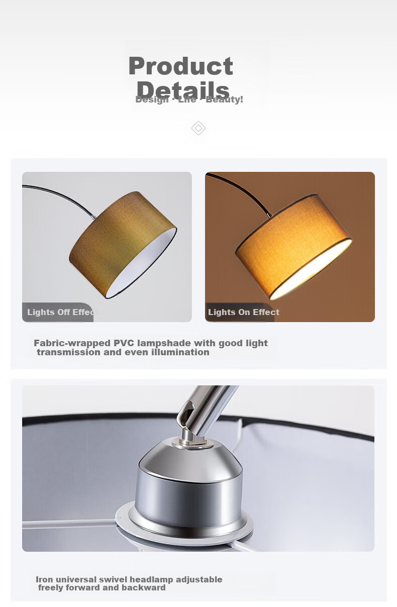 ONEFIRE Floor Lamp Living Room Fishing Lamp Standing Table Lamp Minimalist High-End Study Reading Lamp Retro Vintage Style 11