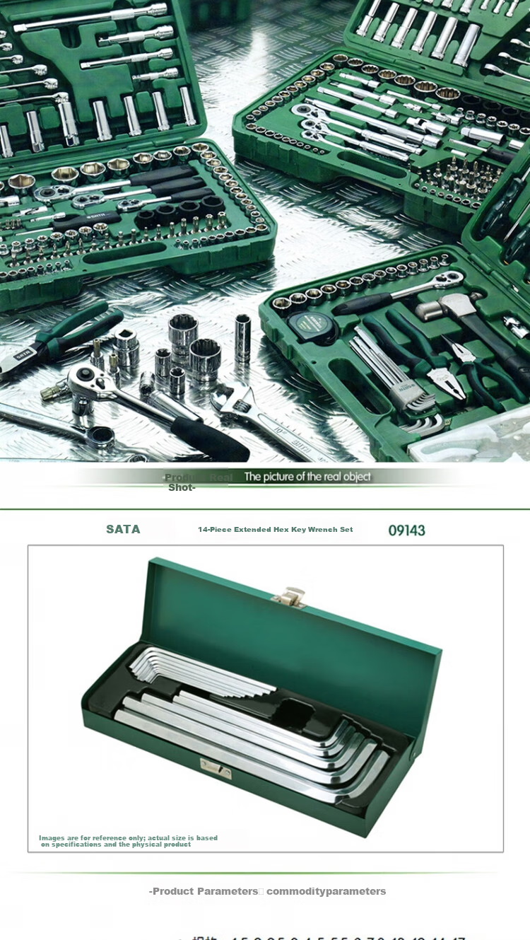 SATA 14-Piece Extended Ball-End Hex Key Set 1.5-17mm 09141 1
