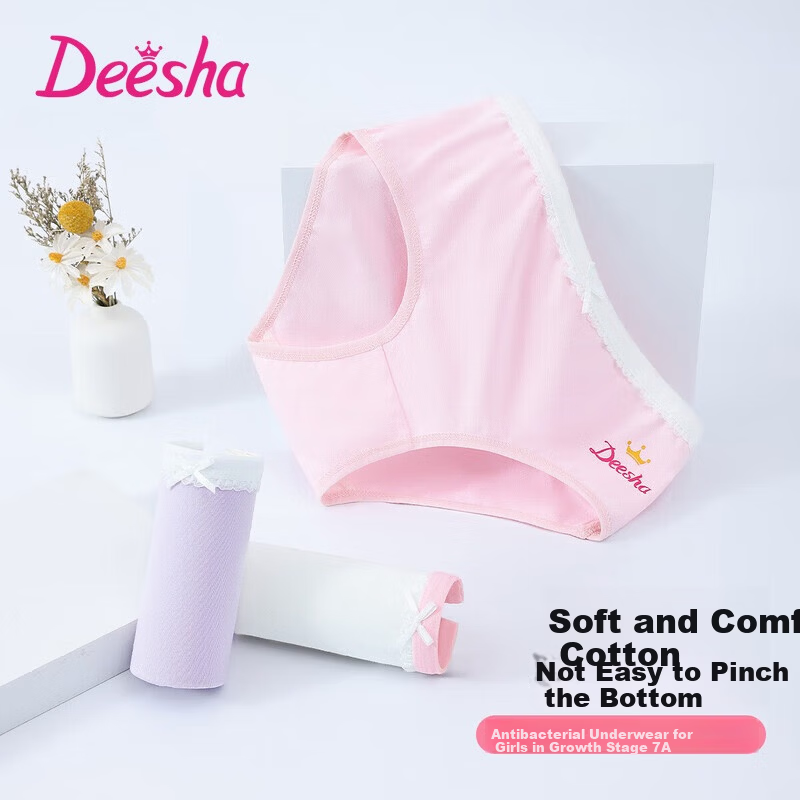 DEESHA [7a Antibacterial] Girls' Children's Briefs Youth Teen Triangle Shorts