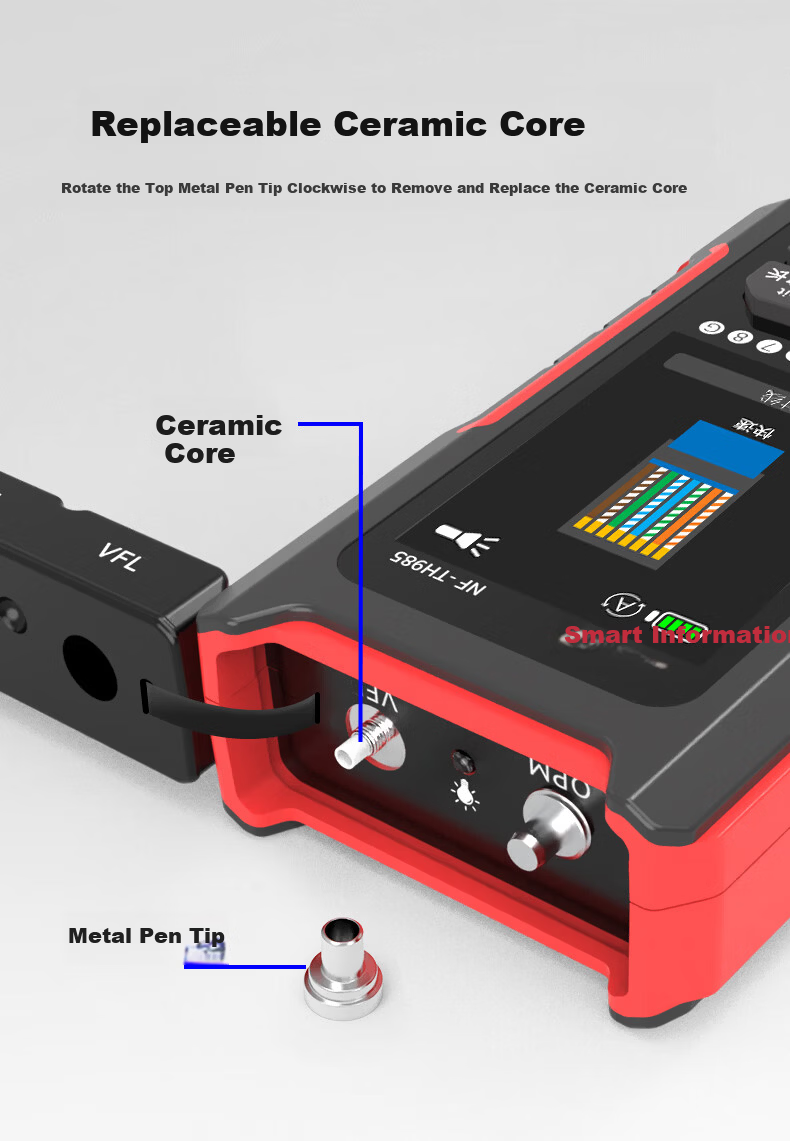 Smart Mouse NF-TH985 Optical Power Meter Red Light All-in-One Network Cable Tester High-Precision Single-Head Network Tester 7