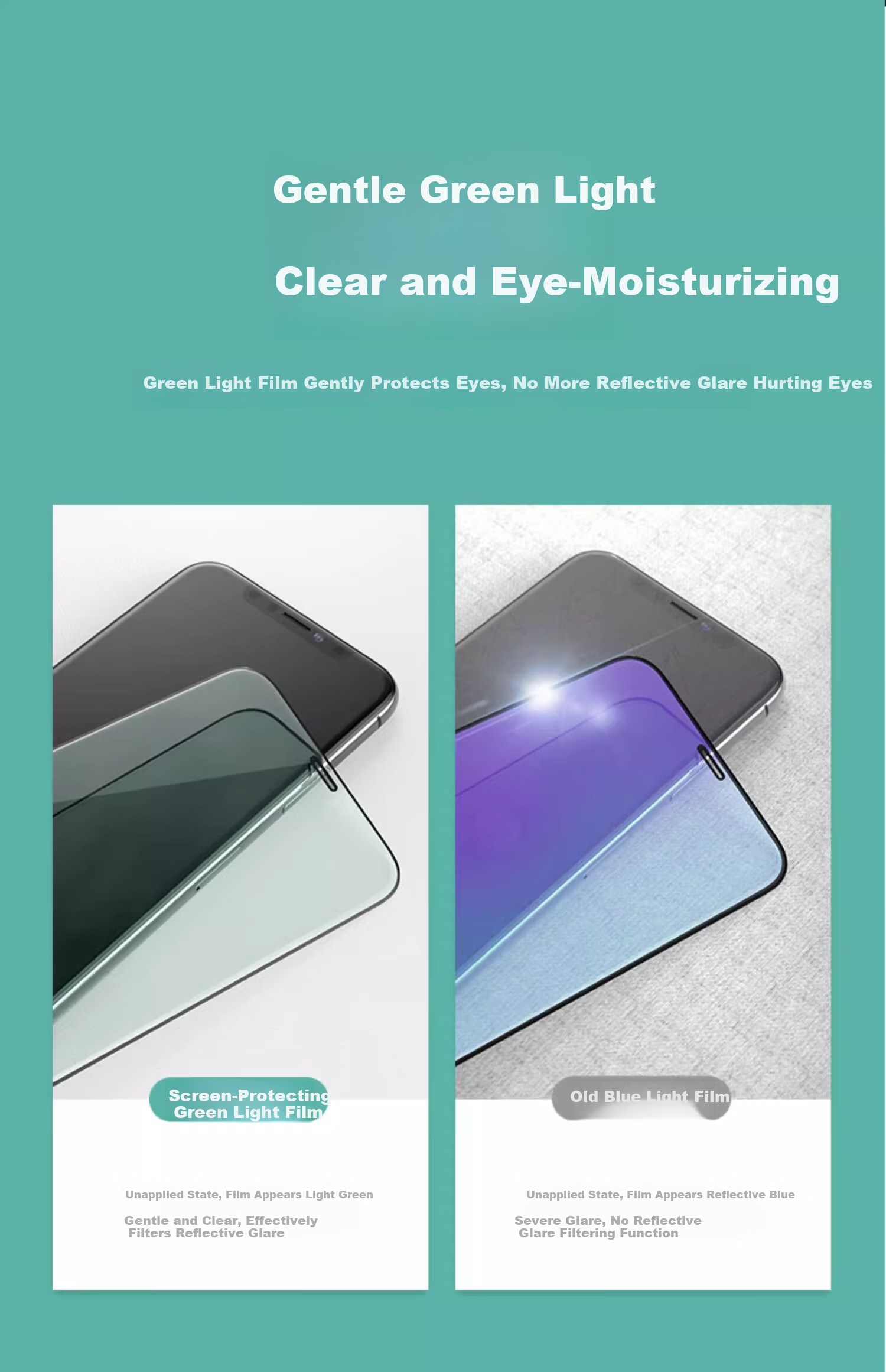 DIVI [Value Pack of 2] Tempered Glass Screen Protector for Apple IPhone 12 Pro Max, Eye Protection Anti-Blue Light Full Coverage Glass Shatterproof Protective Film 9