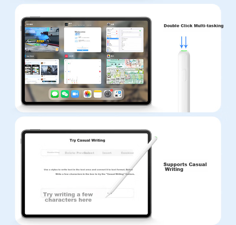 B.O.W New Apple Pencil Stylus for iPad Tablet Universal Apple Pen 1st and 2nd Gen Anti-Mistouch Drawing Capacitive Pen Magnetic Charging Model 14