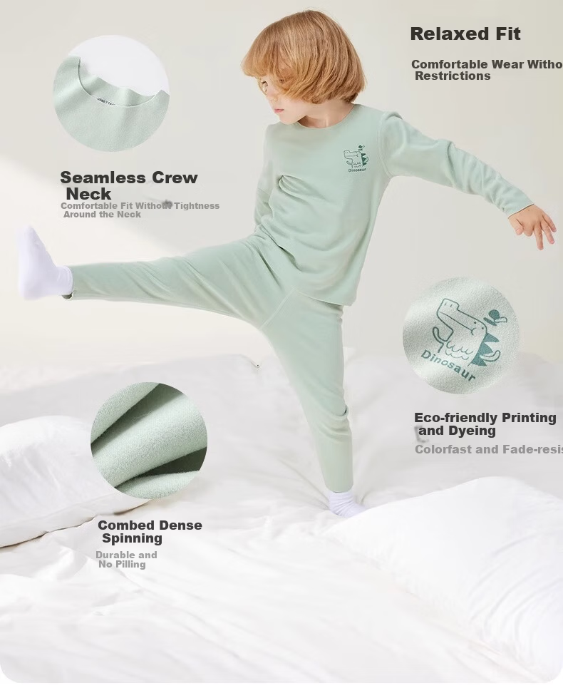 Betis Thermal Velvet Children's Warm Underwear Heating Baby Sleepwear Autumn Clothes Set Autumn Winter Boys Girls 15