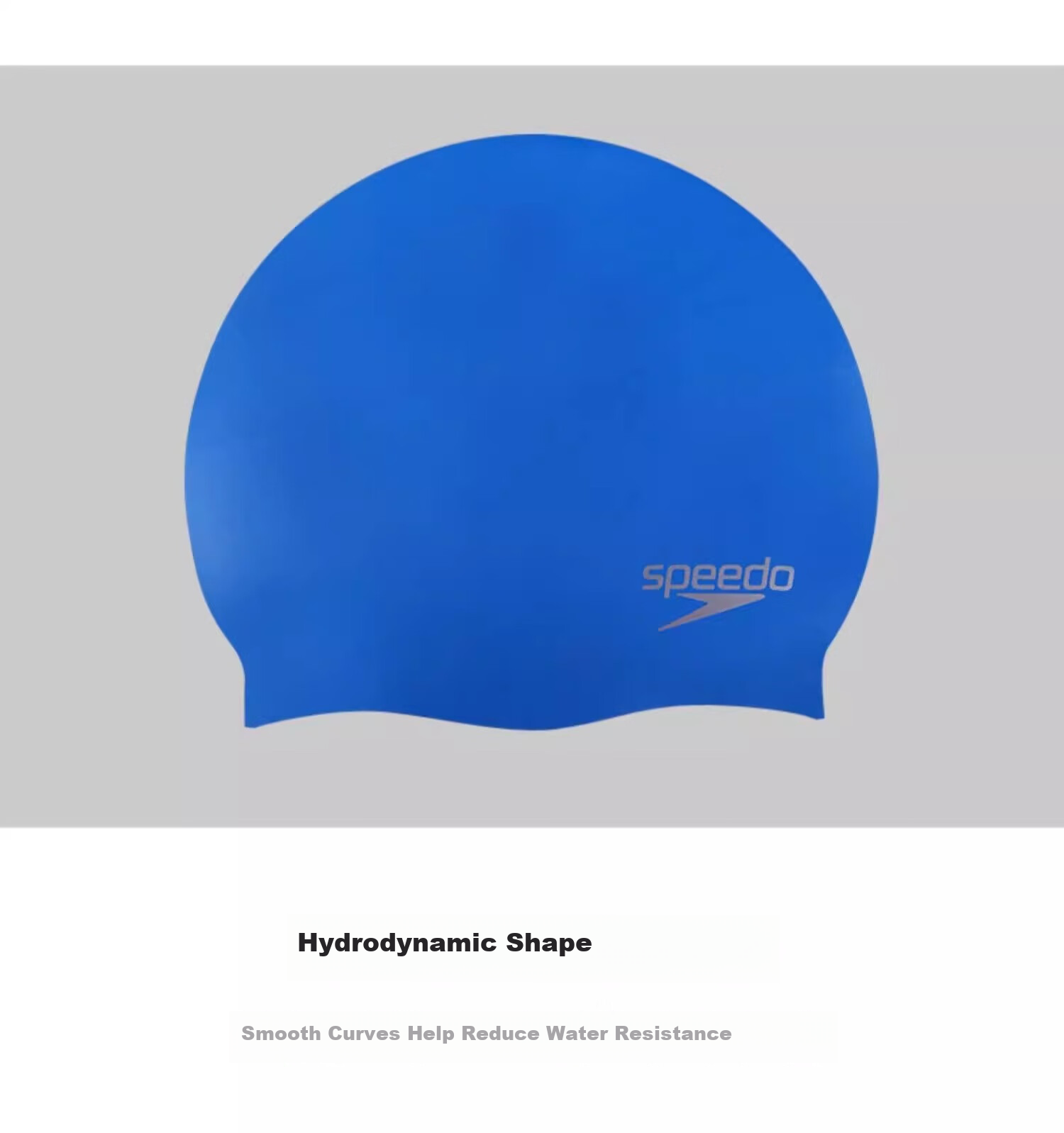 Speedo Silicone Swim Cap Solid Color Classic Flexible Comfortable Waterproof Hair Protection White 2