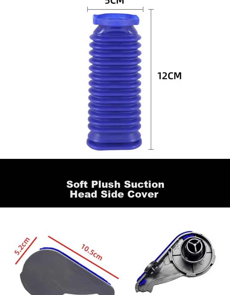 Fenlang Soft Plush Vacuum Cleaner Head Blue Tube Replacement Hose for Dyson V6 V7 V8 V10 V11 Accessories 4