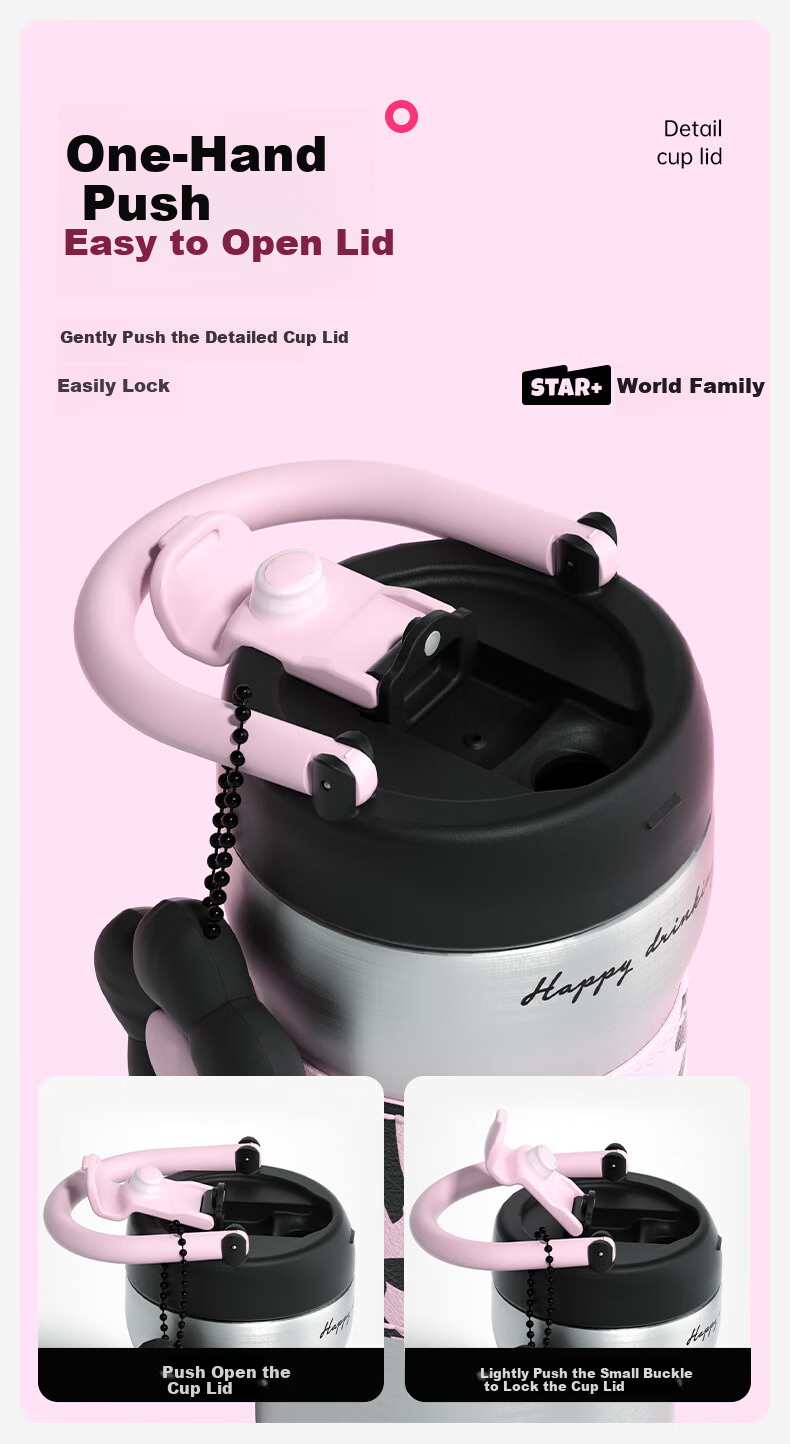 Shijia Large Capacity Insulated Water Bottle for Women High-Value Ceramic Liner Portable Coffee Cup Office Desktop Mug 7