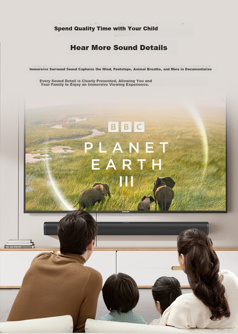 PHILIPS TAB5560/93 Smart Karaoke Soundbar TV Speaker Home Theater KTV Set Living Room Surround Wireless Bluetooth Speaker with Dual Microphones 4