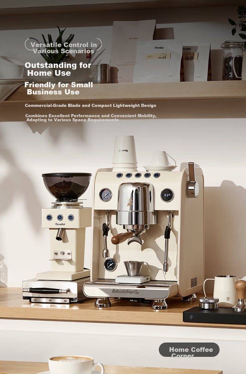 GEMILAI G9015C Electric Coffee Grinder with Dual Bean Hopper, 64mm Flat Burr, Home Use, Small Appliance, New Year Gift 10