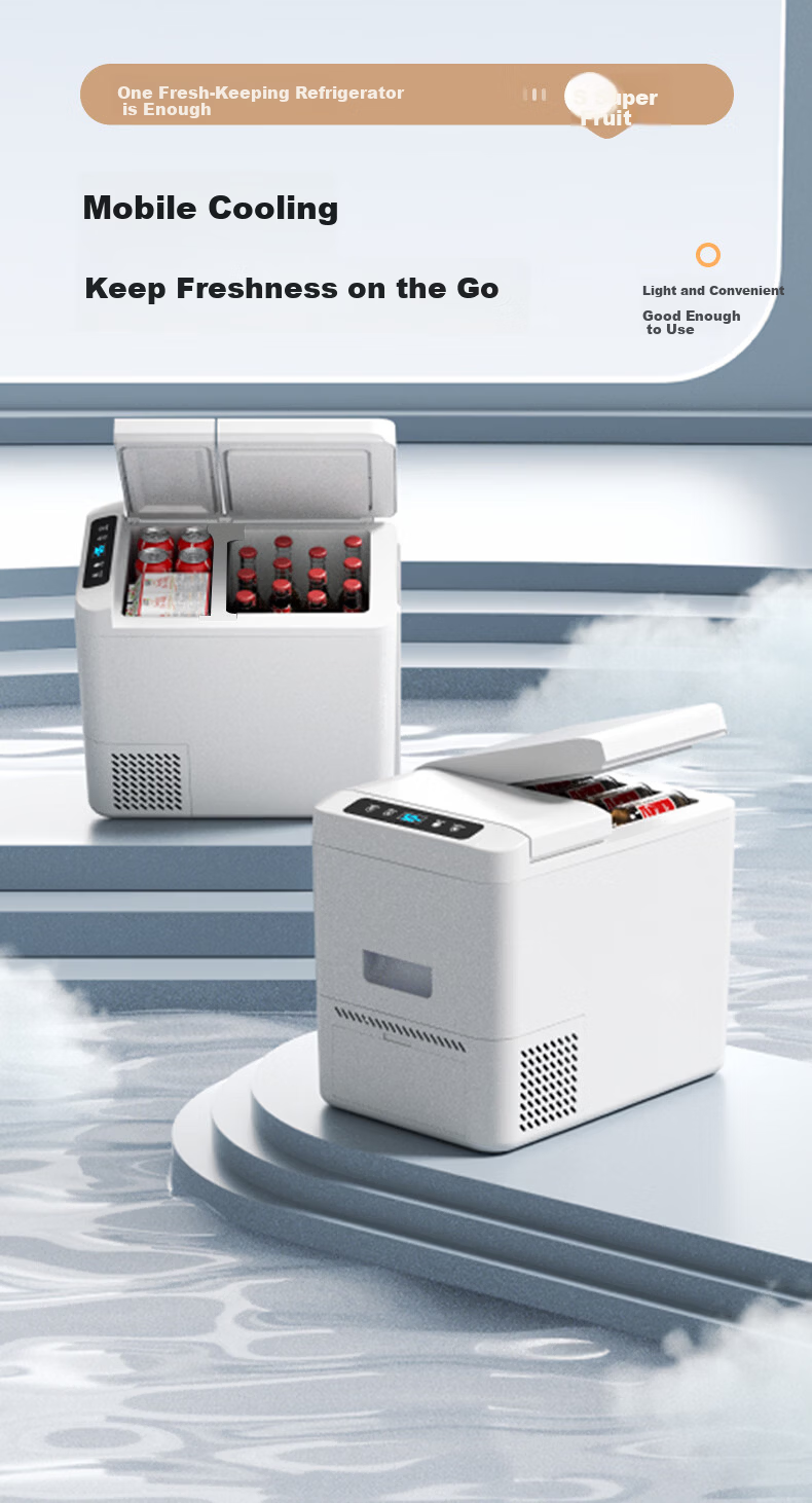 ChaoGuo Mini Refrigerator 26L Small Fridge Adjustable Temperature Dual Use for Car and Home Office Outdoor Travel Cooling and Freezing Freezer 3