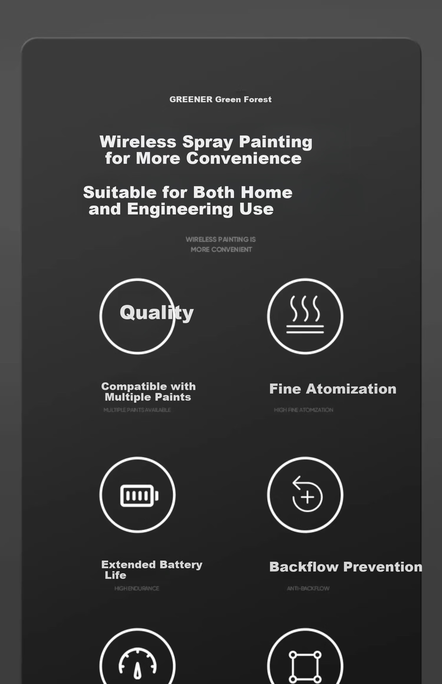 GREENER Electric Spray Gun Lithium Battery Spray Paint Machine Latex Paint Atomization Coating Sprayer [Two Batteries and One Charger] 8