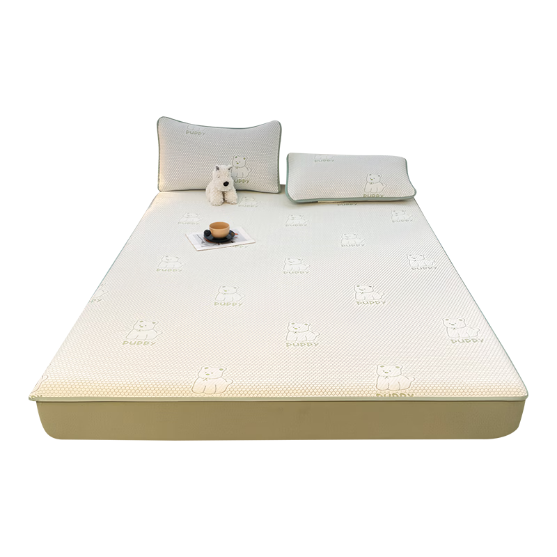 Grace Class A Beaded Ice Silk Cooling Mat Summer Soft Single Mat Green 150*200cm [Fitted Sheet Style]