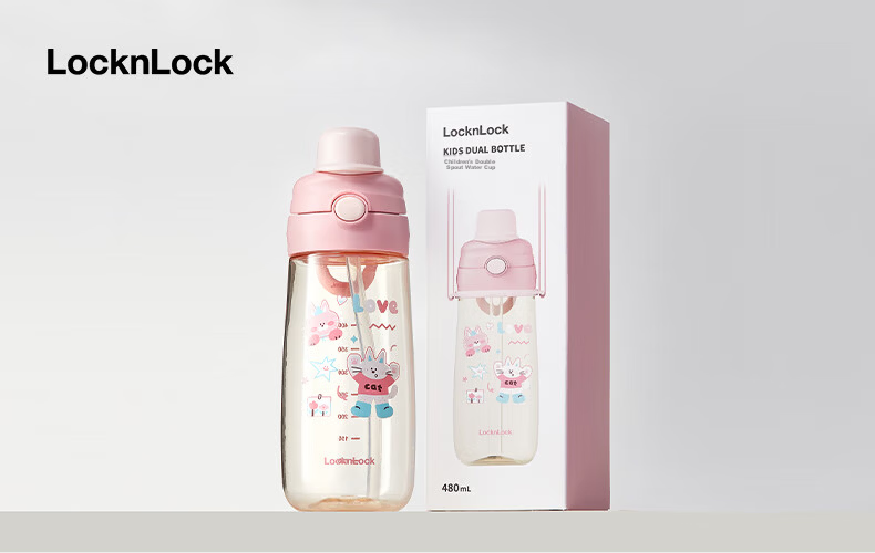 Lock&Lock Kids Water Bottle 6-12 Years Summer Straw Cup Primary School Student PPSU Portable Drinking Bottle 5