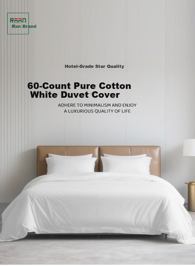 Ranpai Pure Cotton White Duvet Cover, Single Piece, 100% Cotton, Star-Rated Hotel Bedding, for 1.8m Bed, 220x240cm 1