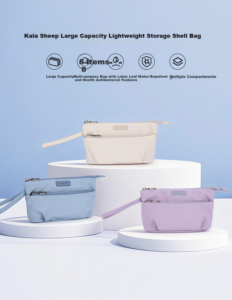Kala Sheep Travel Essential Makeup Bag Portable Storage Bag Women Large Capacity Toiletry Bag Multi-Compartment Organizer Elephant Gray 1L 1