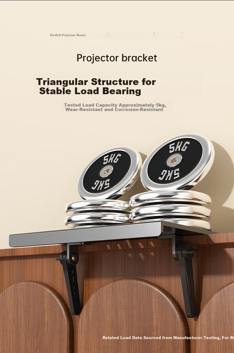 Behind the Scenes Hero Large No-Drill Projector Bracket Wall-Mounted Tray Storage Rack Bedside Hidden Clamp-Free Bedroom Sofa Wall Router Shelf 9